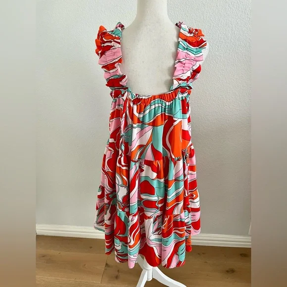 Colorful Ruffled Dress - Picture 2 of 3